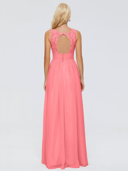 Valerie A-line V Neck Straps Chiffon Bridesmaid Dresses