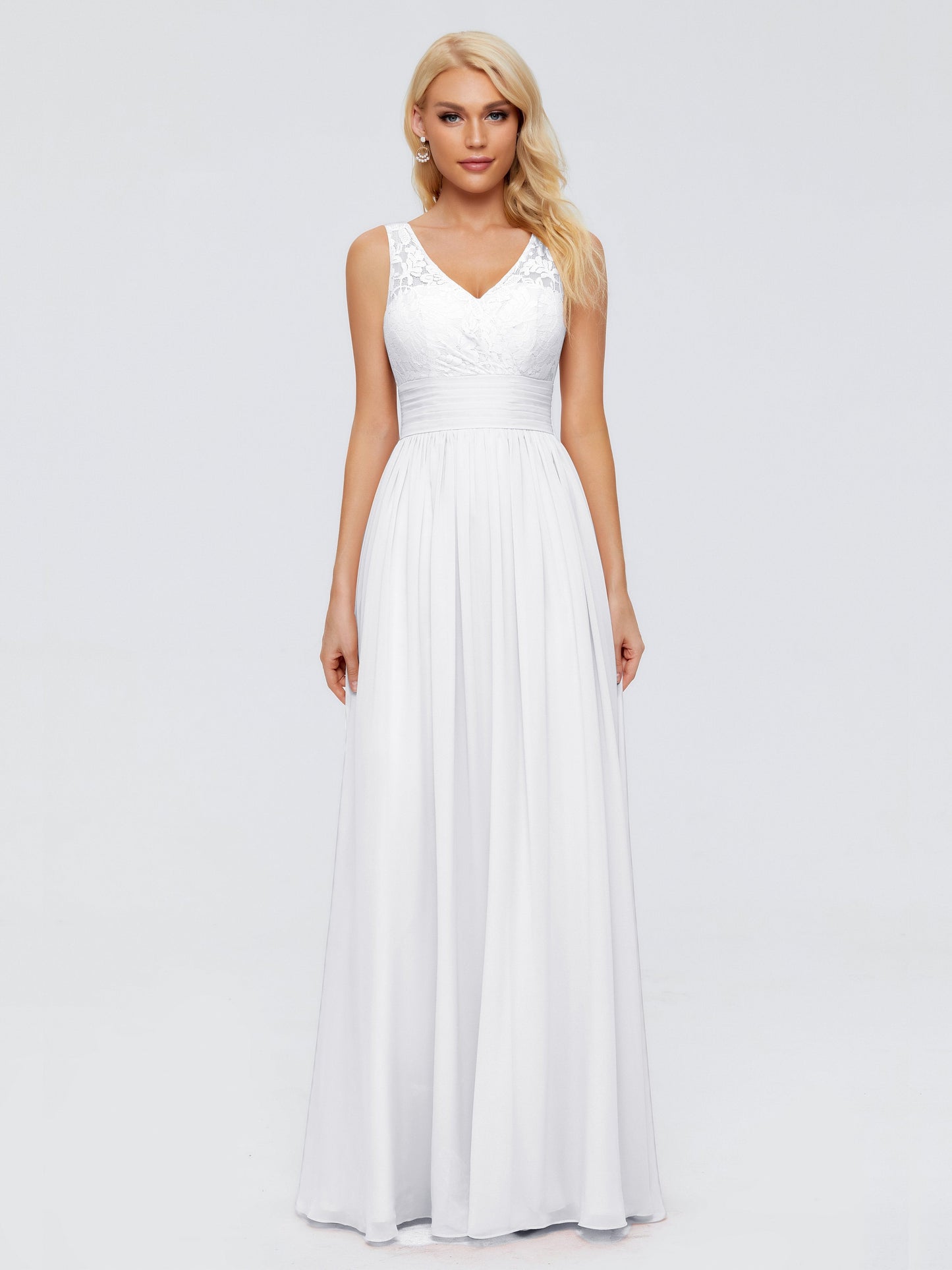 Valerie A-line V Neck Straps Chiffon Bridesmaid Dresses