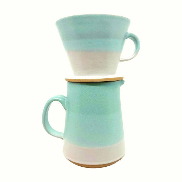 Coffee Dripper - Horizon Pour Over in Mint Gradient by Roam Ceramics