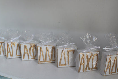 Delta Gamma White and Gold Canvas