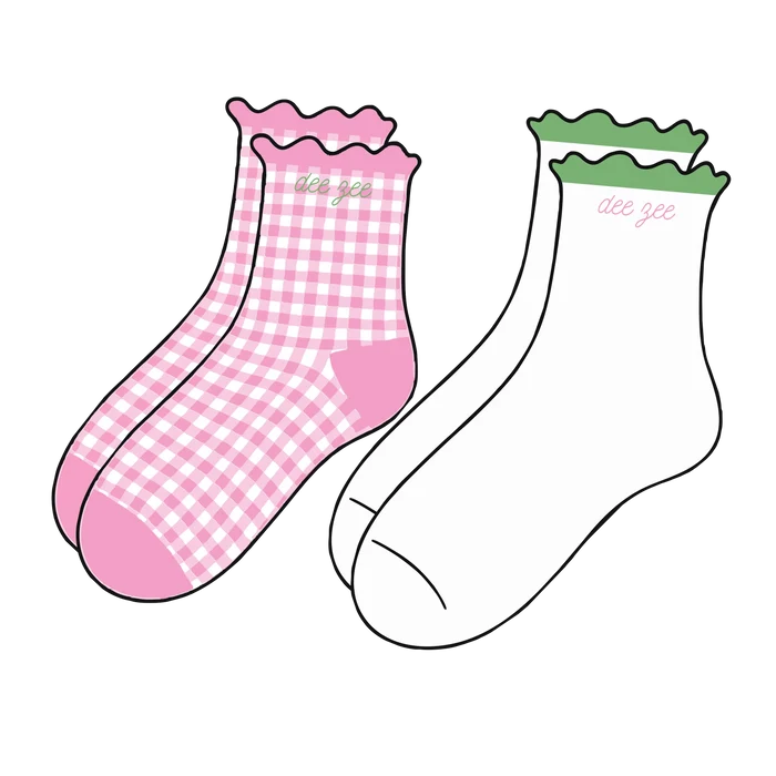 Delta Zeta Ruffle Sock Set