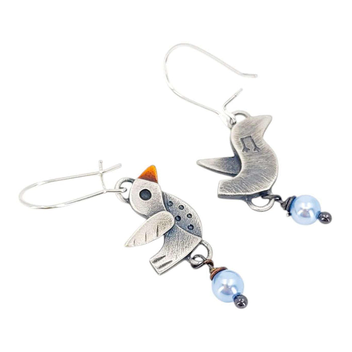 Earrings - Lovebirds (Sterling Silver) by Chickenscratch
