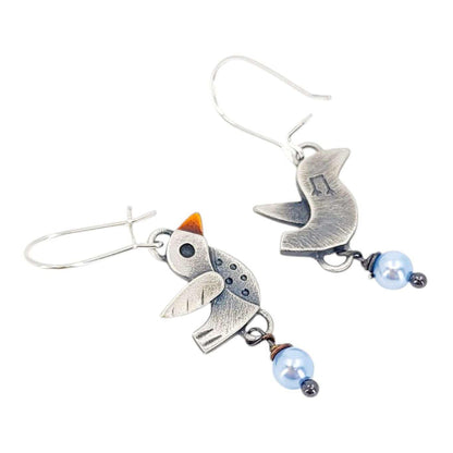 Earrings - Lovebirds (Sterling Silver) by Chickenscratch