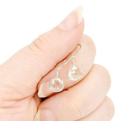 Earrings - Sterling Gemstone Drops (Prasiolite) by Foamy Wader