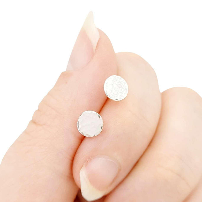 Earrings - Tiny Speckle Disc Stud (Gold or Silver) by Foamy Wader