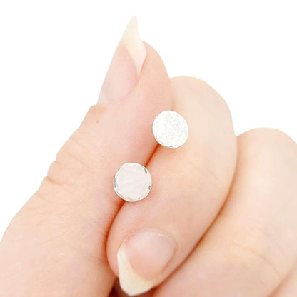 Earrings - Tiny Speckle Disc Stud (Gold or Silver) by Foamy Wader