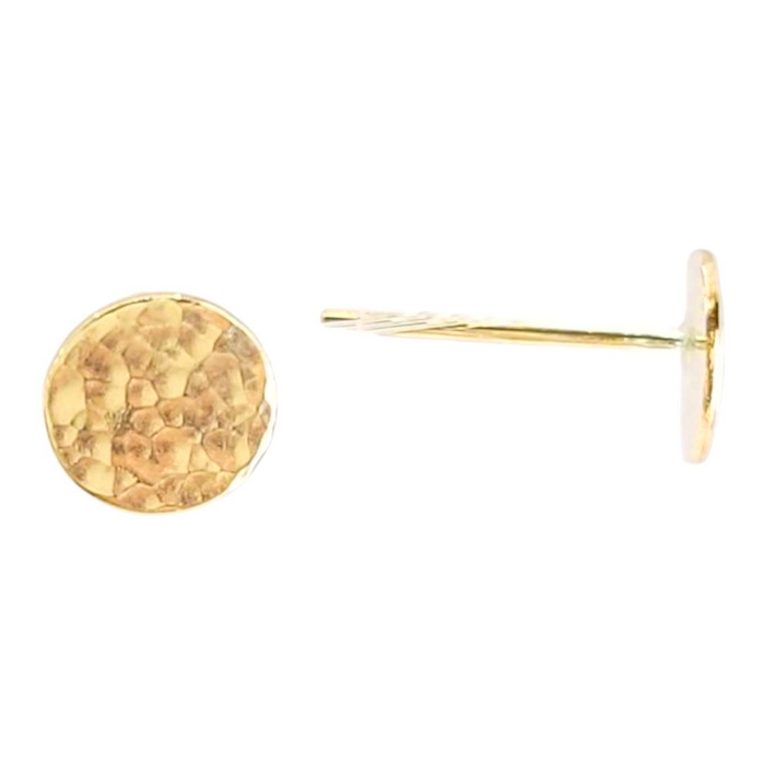 FWSE04G $40 - 14k Yellow Gold Fill Tiny Speckle Disc Stud Earrings