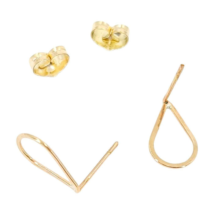 Earrings - Tiny Teardrop Stud (Gold or Silver) by Foamy Wader