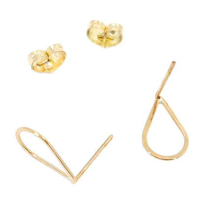 Earrings - Tiny Teardrop Stud (Gold or Silver) by Foamy Wader