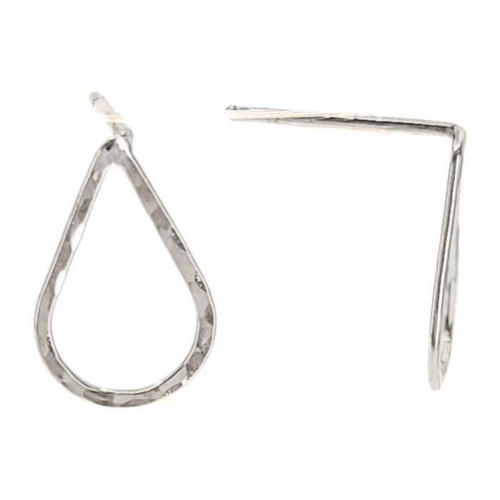 Earrings - Tiny Teardrop Stud (Gold or Silver) by Foamy Wader