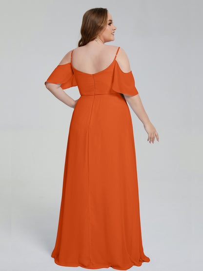 Eloise Off the Shoulder Plus Size Long Bridesmaid Dresses