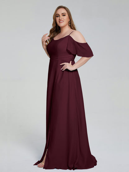 Eloise Off the Shoulder Plus Size Long Bridesmaid Dresses