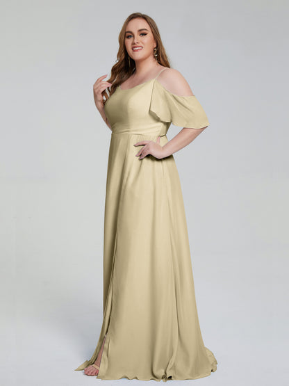 Eloise Off the Shoulder Plus Size Long Bridesmaid Dresses