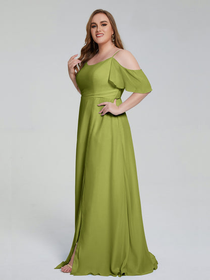 Eloise Off the Shoulder Plus Size Long Bridesmaid Dresses