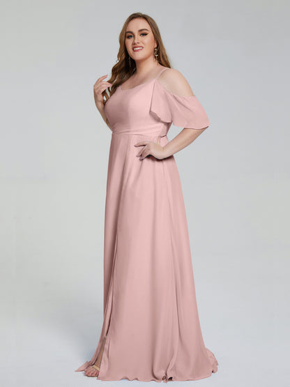 Eloise Off the Shoulder Plus Size Long Bridesmaid Dresses