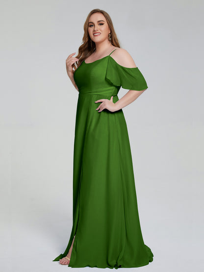 Eloise Off the Shoulder Plus Size Long Bridesmaid Dresses