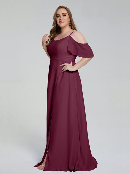 Eloise Off the Shoulder Plus Size Long Bridesmaid Dresses