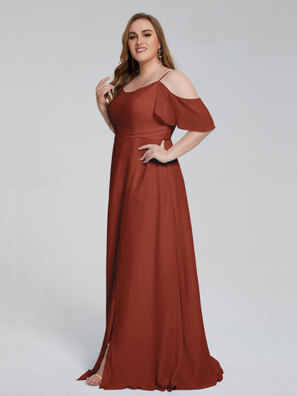 Eloise Off the Shoulder Plus Size Long Bridesmaid Dresses