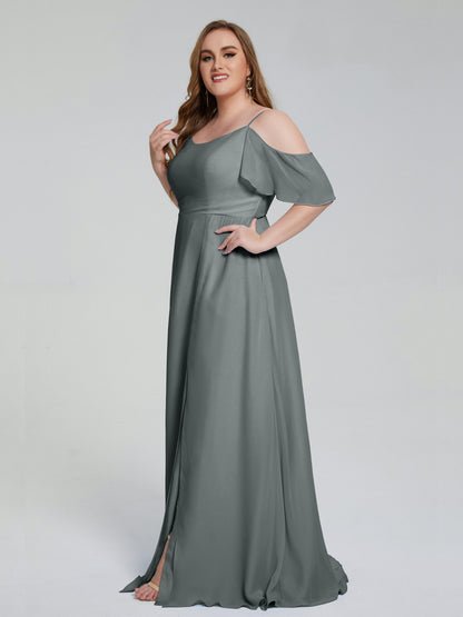 Eloise Off the Shoulder Plus Size Long Bridesmaid Dresses