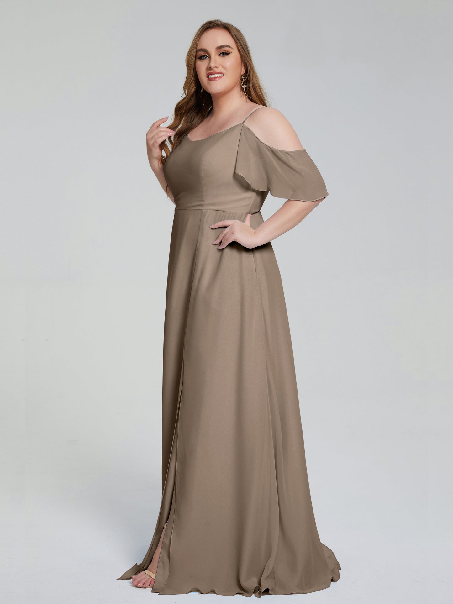 Eloise Off the Shoulder Plus Size Long Bridesmaid Dresses