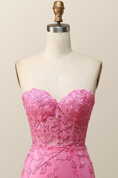 Sweetheart Lavender Lace Mermaid Long Prom Dress