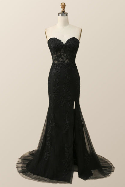 Sweetheart Lavender Lace Mermaid Long Prom Dress
