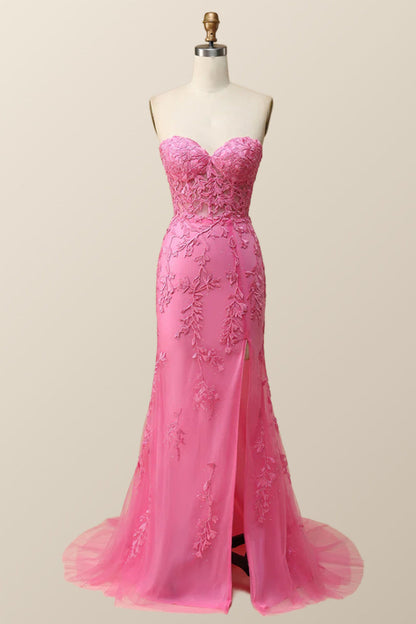 Sweetheart Lavender Lace Mermaid Long Prom Dress