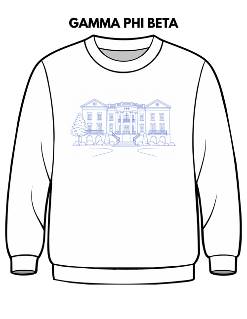 Gamma Phi Beta Embroidered House Crewneck