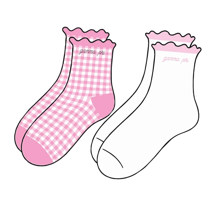 Gamma Phi Beta Ruffle Sock Set