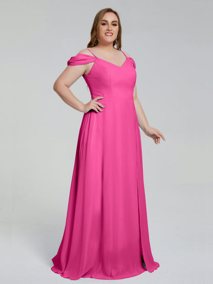 Gracie Detachable Straps Plus Size Long Bridesmaid Dresses