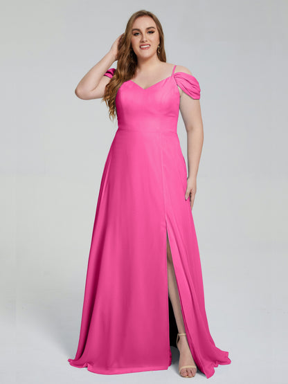 Gracie Detachable Straps Plus Size Long Bridesmaid Dresses