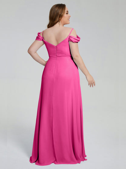Gracie Detachable Straps Plus Size Long Bridesmaid Dresses