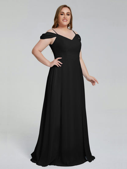 Gracie Detachable Straps Plus Size Long Bridesmaid Dresses