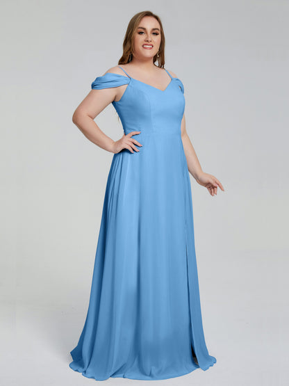 Gracie Detachable Straps Plus Size Long Bridesmaid Dresses