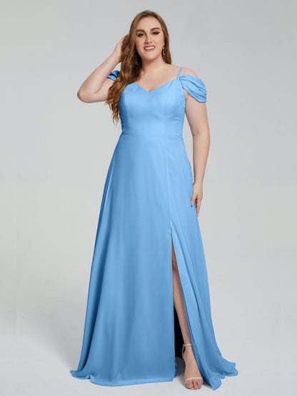 Gracie Detachable Straps Plus Size Long Bridesmaid Dresses