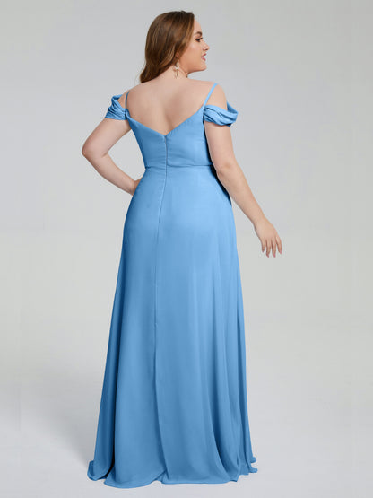 Gracie Detachable Straps Plus Size Long Bridesmaid Dresses