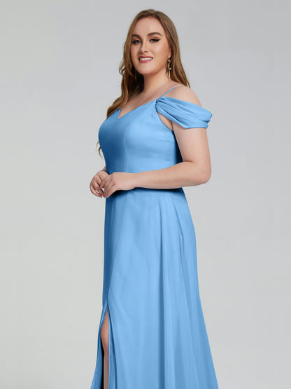 Gracie Detachable Straps Plus Size Long Bridesmaid Dresses