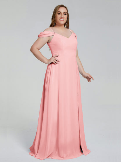 Gracie Detachable Straps Plus Size Long Bridesmaid Dresses