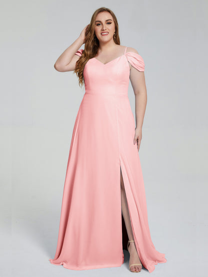 Gracie Detachable Straps Plus Size Long Bridesmaid Dresses