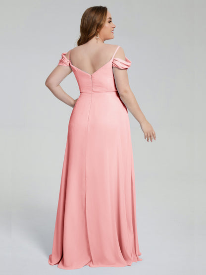 Gracie Detachable Straps Plus Size Long Bridesmaid Dresses