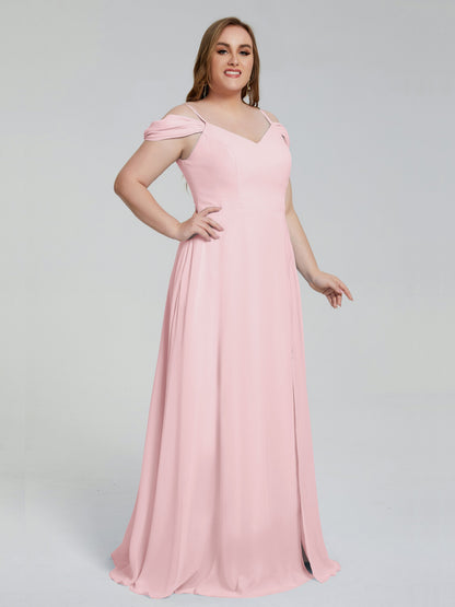 Gracie Detachable Straps Plus Size Long Bridesmaid Dresses