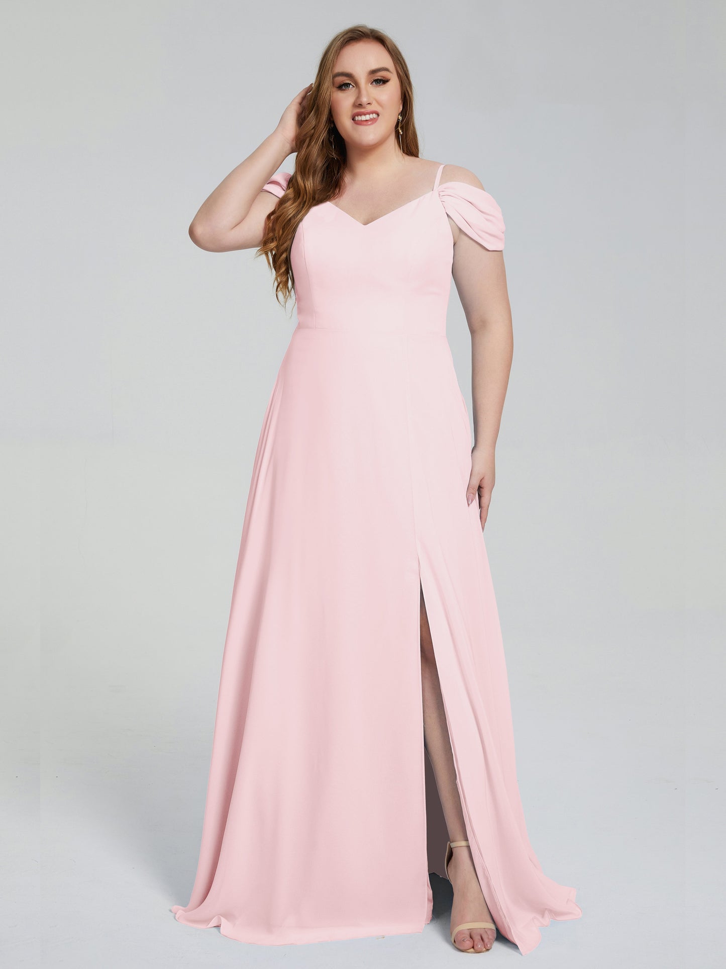 Gracie Detachable Straps Plus Size Long Bridesmaid Dresses