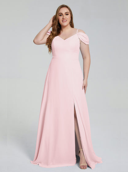 Gracie Detachable Straps Plus Size Long Bridesmaid Dresses
