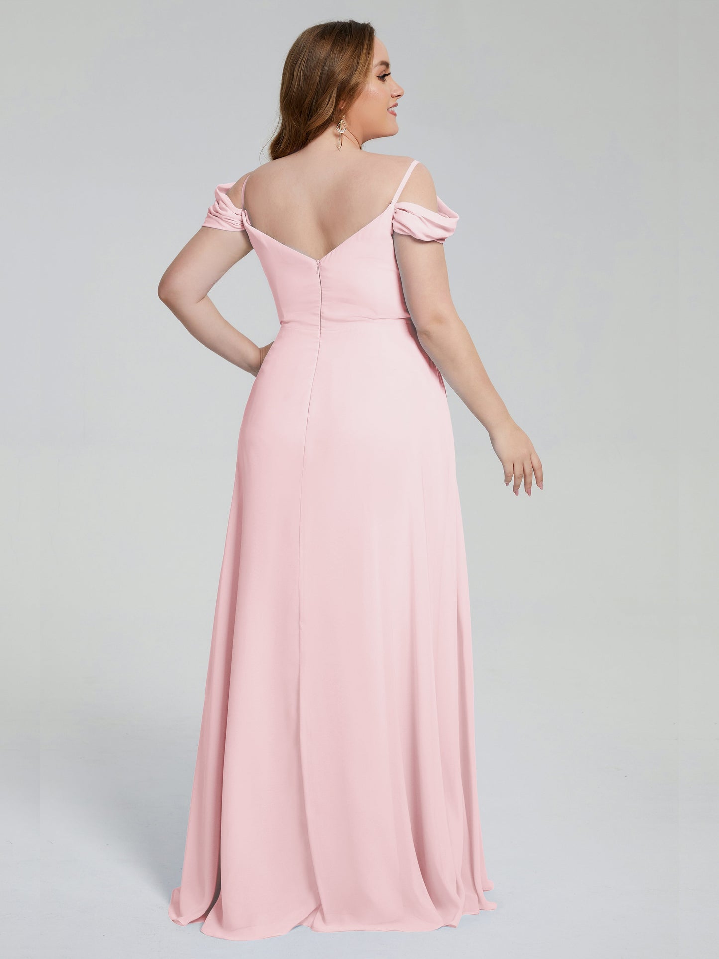 Gracie Detachable Straps Plus Size Long Bridesmaid Dresses