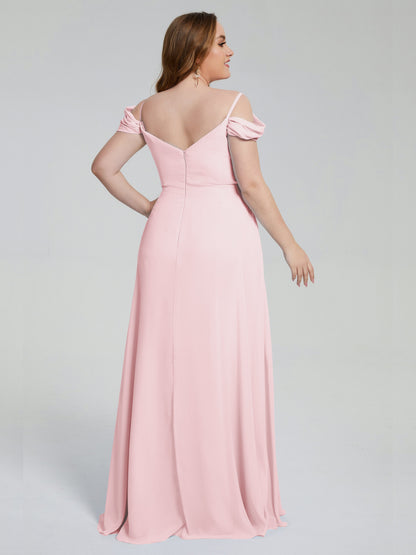 Gracie Detachable Straps Plus Size Long Bridesmaid Dresses