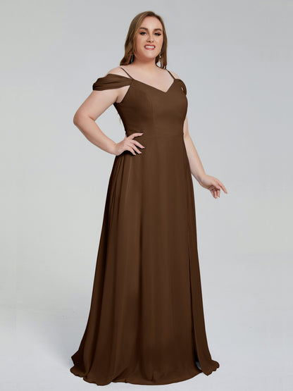 Gracie Detachable Straps Plus Size Long Bridesmaid Dresses
