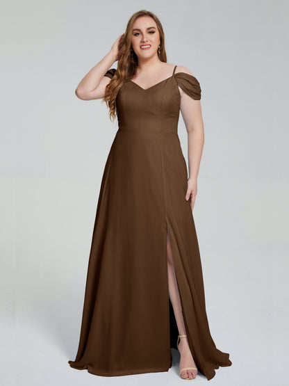 Gracie Detachable Straps Plus Size Long Bridesmaid Dresses