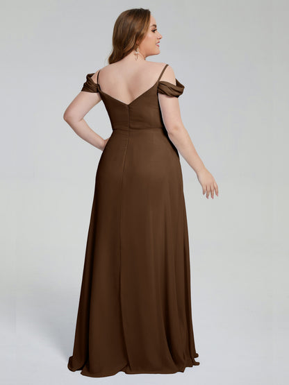 Gracie Detachable Straps Plus Size Long Bridesmaid Dresses