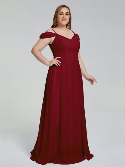 Gracie Detachable Straps Plus Size Long Bridesmaid Dresses