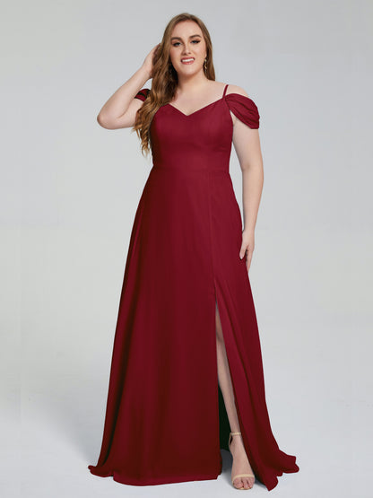 Gracie Detachable Straps Plus Size Long Bridesmaid Dresses